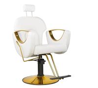 Llchaensc Chaise De Coiffeur Inclinable,Fauteuil De Salon Coiffure Hydraulique Pivotant 360° 150 Kg Hauteur Réglable Siège Barbier pour Salon Professionnel, Shampoing,Blanc