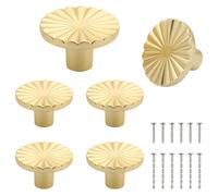 LLCS® Lot de 6 boutons ronds pour armoire - Poignées de meubles - Knauf pour armoire - Poignées en or pour garde-robe, placard, avec une vis - B