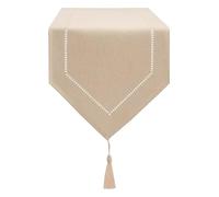 LLCUTESHOP Chemin de Table Beige 32 x 220 cm Moderne au Design Innovant Lin Couleur Pure Table Runner, Lavable de Bonne Qualité Chemin de Table épis de blé Design Restaurant Party Holiday Décoration
