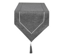 LLCUTESHOP Chemin de Table Gris 32 x 220 cm Moderne au Design Innovant Lin Couleur Pure Table Runner, Lavable de Bonne Qualité Chemin de Table épis de blé Design Restaurant Party Holiday Décoration