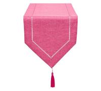 LLCUTESHOP Chemin de Table Rose Rouge 32 x 275 cm Moderne au Design Innovant Lin Couleur Pure, Lavable de Bonne Qualité Chemin de Table épis de blé Design Restaurant Party Holiday Décoration