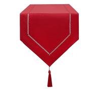 LLCUTESHOP Chemin de Table Rouge 32 x 150 cm Moderne au Design Innovant Lin Couleur Pure Table Runner, Lavable de Bonne Qualité Chemin de Table épis de blé Design Restaurant Party Holiday Décoration