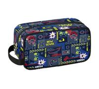 LLCXCSI Trousse de toilette de voyage pour garçons et enfants, kit Dopp étanche à suspendre pour homme, étui de transport Cool Switch compatible avec Nintendo Switch et console New Switch OLED,