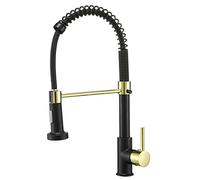 llDown Robinet de cuisine mitigeur en laiton à poignée unique avec pulvérisateur à ressort pour eau chaude et froide pour une utilisation facile de l'évier de cuisine