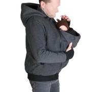 LLECDASEUI Chemise pour papa et bébé chemise porte-bébé pour hommes sweats à capuche et sweats à capuche à fermeture éclair sweat à la mode pour hommes (Gris,XXL)