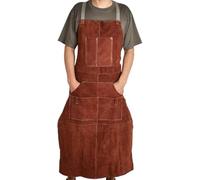 LLECDASEUI Cuir Soudage Travail Tablier D'atelier - Résistant à La Chaleur, Imperméable, Ajustable, Multifonctionnel, Pour Hommes et Femmes (Marron)