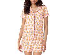 LLECDASEUI Ensemble pyjama 2 pièces Y2k pour femme avec short boutonné et short en forme de singe Roller Dupes Rabbit Preppy Loungewear (Orange,M)
