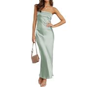 LLECDASEUI Femmes 2024 été Robe bustier en satin Bodycon sexy sans dos Mariage Cocktail Party robes maxi (M,Vert clair)