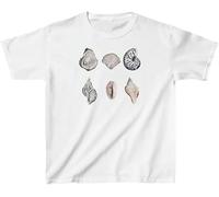 LLECDASEUI Femmes Y2K Hauts Pour Bébés Fruits Impression Nœud Slim T Shirt Esthétique Grunge Vintage Vêtements Pour Adolescentes (M,Shell-2)