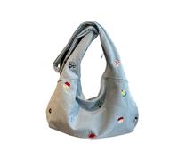 LLECDASEUI Sac à bandoulière en jean ou sac à main décontracté rétro esthétique mignon sac à bandoulière léger pour les voyages de travail quotidiens (Bleu,Moyen)