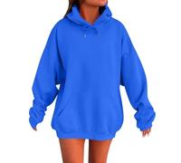 LLECDASEUI Sweats à Capuche surdimensionnés pour Femmes Sweats Mignons Pull à Capuche en Molleton Hauts Pulls décontractés Confortables Tenues de Mode vêtements (Bleu,TTG)