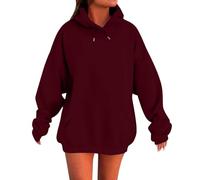 LLECDASEUI Sweats à Capuche surdimensionnés pour Femmes Sweats Mignons Pull à Capuche en Molleton Hauts Pulls décontractés Confortables Tenues de Mode vêtements (Rouge,TP)