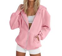 LLECDASEUI Sweats à Capuche zippés surdimensionnés pour Femmes Sweats Mignons Pulls à Capuche en Molleton Hauts décontractés Confortables Tenues de Mode vêtements (Rose,TTG)