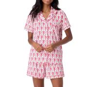 LLECDASEUI Y2k Ensemble de pyjama 2 pièces pour femme avec short de singe boutonné et short Rollers Dupes Rabbit Preppy Loungewear-Pjs, Rose, S