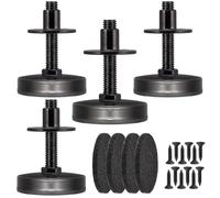lleduli M10 Lot de 4 pieds de nivellement robustes, base en nylon de 5,1 cm de large, réglables pour réparer les oscillations, base en nylon avec patins en feutre pour protéger les sols, bricolage