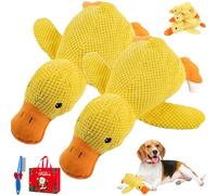 LLELEMAMO 2026 New Calming Duck Toy for Dogs, Calming Quack Duck Toys for Dogs Boredom, Soft Stuffed Pet Chew Toy, Bright Yellow Anxiety Dog Doll, for Indoor Puppy Small Dog (2A,S)