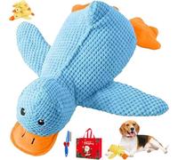 LLELEMAMO 2026 New Calming Duck Toy for Dogs, Calming Quack Duck Toys for Dogs Boredom, Soft Stuffed Pet Chew Toy, Bright Yellow Anxiety Dog Doll, for Indoor Puppy Small Dog (Blue,S)