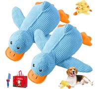 LLELEMAMO 2026 New Calming Duck Toy for Dogs, Calming Quack Duck Toys for Dogs Boredom, Soft Stuffed Pet Chew Toy, Bright Yellow Anxiety Dog Doll, for Indoor Puppy Small Dog (2C,S)