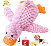 LLELEMAMO 2026 New Calming Duck Toy for Dogs, Calming Quack Duck Toys for Dogs Boredom, Soft Stuffed Pet Chew Toy, Bright Yellow Anxiety Dog Doll, for Indoor Puppy Small Dog (Pink,S)