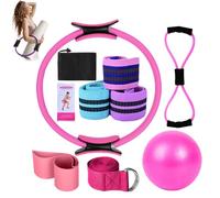 LLELEMAMO Better Me Pilates Essentials Kit for Women, 11-Piece Better Me Pilate Essential Kit, Booty Bands for Working Out Glutes Yoga Ball 25cm Figure 8 Resistance Band Yoga Bands for Stretching