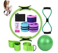 LLELEMAMO Better Me Pilates Essentials Kit for Women, 11-Piece Better Me Pilate Essential Kit, Booty Bands for Working Out Glutes Yoga Ball 25cm Figure 8 Resistance Band Yoga Bands for Stretching