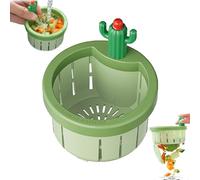 LLELEMAMO Cactus Kitchen Sink Drain Strainer, 2024 New Press Automatic Dumping Kitchen Sink Drain Strainer Basket, Home Use Kitchen Waste Collector Sink Filter Net Lifting Basket (Small-Green)