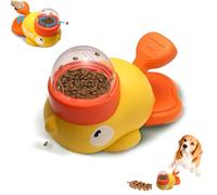 LLELEMAMO Duck Dog Treat Dispenser, 2-en-1 Interactive Dog Puzzle Toy & Slow Feeder, Anti-Gulping Bowl pour Chiens de Tailles Moyenne et Petites, Stimule l'Intelligence et la Digestion Saine