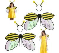 LLELEMAMO Ladybug Wings Adult with Headband Accessories Set, Halloween Ladybug Costumes, Lady Bug Wings Set for Party (2PCSYellow)