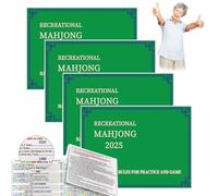LLELEMAMO Mahjong Cards 2025 Large Size Card, Mah Jongg Cards 2025 Official Large Print, Official Hands and Rules 4 Pcs (Green)