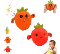 LLELEMAMO Peluche Musicale Interactive, Poupée Tactile en Forme de Fruit avec 15 Modes Sonores, Jouet d'Éveil Sensoriel et d'apprentissage Précoce pour Bébé et Jeux en Famille (2pcs-a)