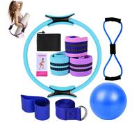 LLELEMAMO Pilates Kit, Pilates Essentials Kit for Women, Booty Bands for Working Out Glutes Yoga Ball 25cm Figure 8 Resistance Band Yoga Bands for Stretching for Advanced and Beginners Users