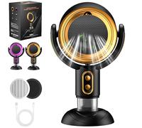 LLELEMAMO Puff Hide Smoke Fan, Purificateur d'air, 3000mAh, Ventilateur anti-fumée, 2 vitesses, Large angle, Or