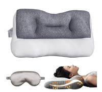 LLELEMAMO Restiva Pillow, Restiva Neck Pillows for Neck Shoulder Back Pain Relief, Orthopedic Neck Traction Pillow Ergonomic, Deep Sleep Pillow Four-Layer Structure Support (Grey)