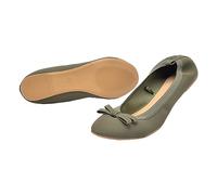 llerines Femme Léger Portable Confortable Résistant à l'usure Élégant inimaliste pour Bureau Vacances Chaussures Femmes Bow Soft Bottom Round Head Bending Shoes (Green, 41)