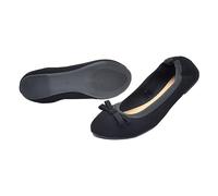 llerines Femme Léger Portable Confortable Résistant à l'usure Élégant inimaliste pour Bureau Vacances Chaussures Femmes Bow Soft Bottom Round Head Bending Shoes (Black, 40)