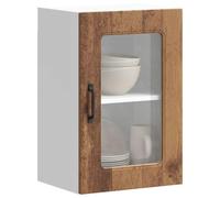 LLEZKBR Armoires et rangement, armoires de cuisine - Armoire murale de cuisine avec porte en verre Kalmar Vieux bois d'ingénierie