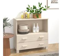 LLEZKBR Armoires et rangement, buffets et buffets - Buffet - HAMAR - Marron - Bois massif de pin - 85 x 35 x 80 cm