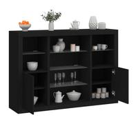 LLEZKBR Armoires et rangement, buffets et buffets - Buffets avec lumières LED - 3 pièces - Bois d'ingénierie noir