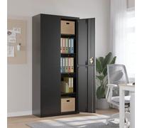 LLEZKBR Armoires et rangement, classeurs - Armoire de classement - Noir - 90 x 40 x 200 cm - Acier