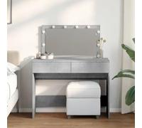 LLEZKBR Armoires et rangement, meuble-lavabo, coiffeuse pour chambre à coucher, coiffeuse avec LED gris béton, 100 x 40 x 120 cm