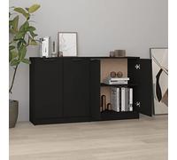 LLEZKBR Armoires et rangements-Buffets & Buffets 2 pcs Noir 60x30x70 cm Bois d'ingénierie