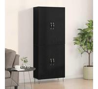LLEZKBR Armoires et rangements-Buffets & Buffets-Highboard 2 pcs Chêne Noir 69,5 x 34 x 180 cm Bois d'ingénierie