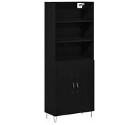 LLEZKBR Armoires et rangements-Buffets & Buffets-Highboard 2 pcs Chêne Noir 70 x 34 x 180 cm Bois d'ingénierie