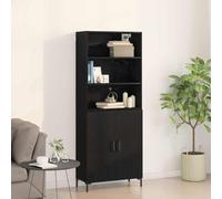 LLEZKBR Armoires et rangements-Buffets & Buffets-Highboard 2 pcs Chêne Noir 70 x 34 x 180 cm Bois d'ingénierie
