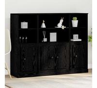 LLEZKBR Armoires et rangements-Buffets & Buffets-Highboard Chêne Noir 132 x 35,5 x 103,5 cm Bois d'ingénierie