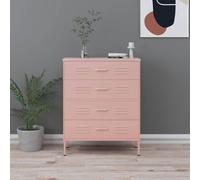 LLEZKBR Armoires et rangements-Commode à tiroirs en acier Rose 80 x 35 x 101,5 cm