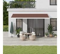 LLEZKBR Auvents rétractables automatiques pour maison et jardin, pelouse et jardin, vie extérieure, fenêtre et porte, marron 500 x 300 cm