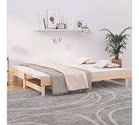 LLEZKBR Beds & Accessories Lit gigogne en pin massif sans matelas 2 x 80 x 200 cm