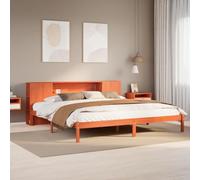 LLEZKBR Beds & Accessories - Literie et cadres de lit - Bibliothèque - Lit sans matelas - Marron ciré - 180 x 200 cm - Super King Size - Bois de pin massif