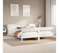 LLEZKBR Beds & Accessories - Lits-lits et cadres de lit - Bibliothèque - Lit sans matelas - Blanc - 180 x 200 cm - Super King Size - Bois de pin massif